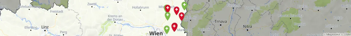 Kartenansicht für Apotheken-Notdienste in der Nähe von Spannberg (Gänserndorf, Niederösterreich)
